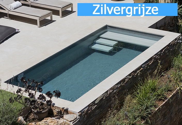bieden u 5 kleuren voor uw zwembadbekleding: Toscane, Azuurblauw en Lichtgrijs voor de effen kleuren; Marmergrijs, Pareleffect en Bali-steen voor de overige uitvoeringen ggilpro waterair
